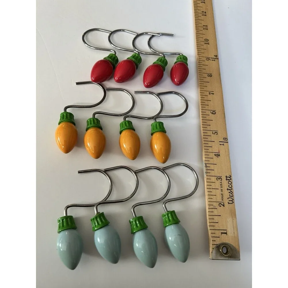 Halloween and Christmas Shower Curtain Hooks Decorative Shower Rings 12 pcs each